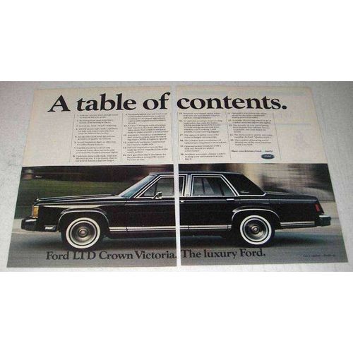 1984 Ford LTD Crown Victoria Ad - Table of Contents