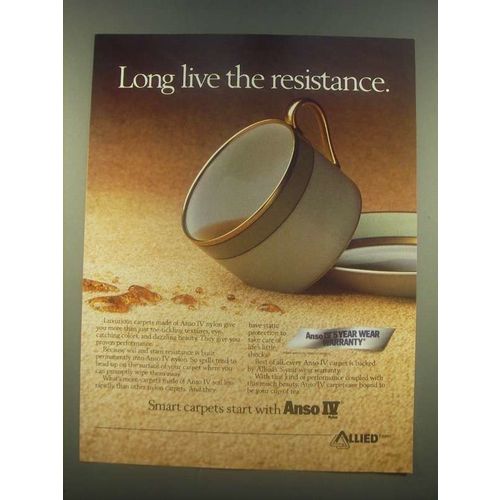 1985 Allied Fibers Anso IV Nylon Carpet Ad