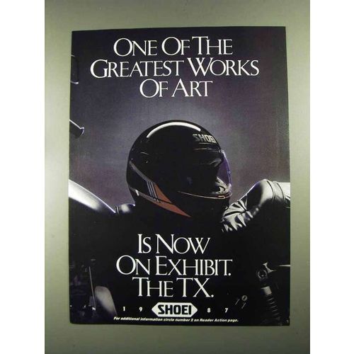 1987 Shoei TX Motorcycle Helmet Ad - Works of Art