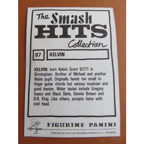 Smash Hits 1984 Panini Sticker No 87 Kelvin