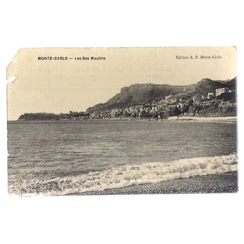 LES BAS MOULINS, MONTE-CARLO used antique postcard #