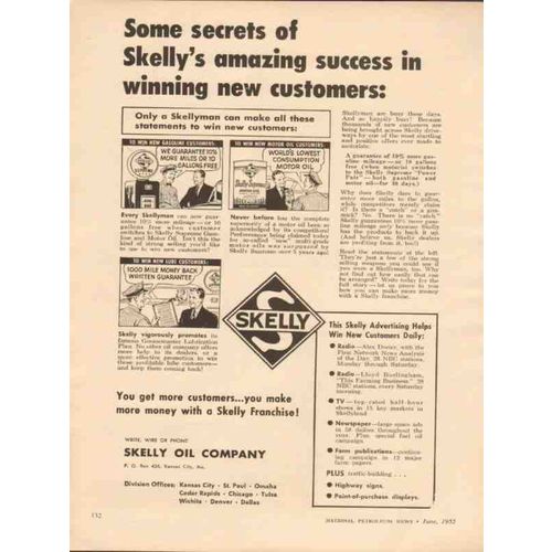 SKELLY OIL COMPANY 1955 secrets success winning customers vintage ad