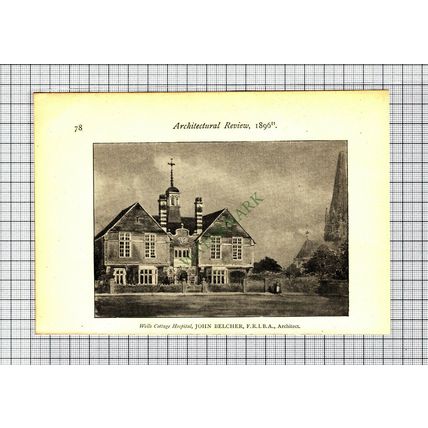 C5997) Wells Cottage Hospital John Belcher - 1896 Cutting