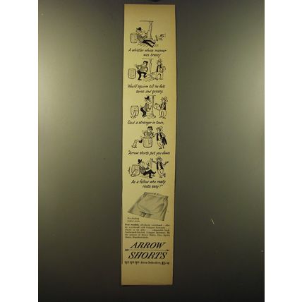 1950 Arrow Shorts Ad - A whittler whose manner was breezy would squirm