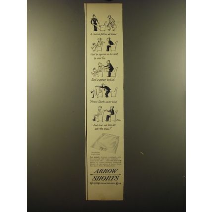 1950 Arrow Shorts Ad - A cinema patron we know used to squirm in his seat