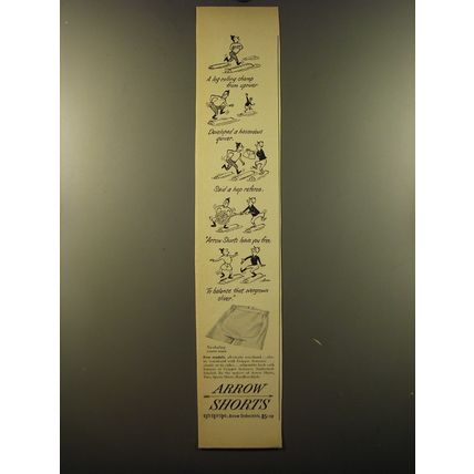 1950 Arrow Shorts Ad - A log-rolling champ from upriver developed a quiver