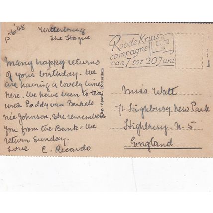 Schouwburg Den Haag Netherlands Postcard posted 1948 VGC