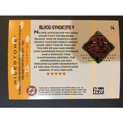 Milestone: The Dakota Universe trading card #14 (Blood Syndicate V)