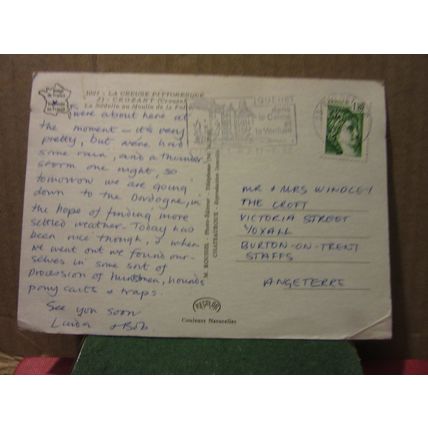 CROZANT, CREUSE, France used postcard 1980 pm =