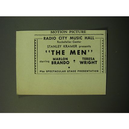 1950 The Men Movie Advertisement - Radio City Music Hall