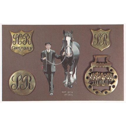Brighton South Coast Railway Victorian Train Brass Sign Postcard