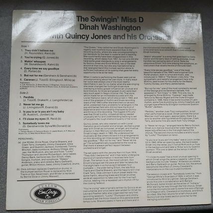Dinah Washington & Quincy Jones And His Orchestra – The Swingin' Miss "D" 1980