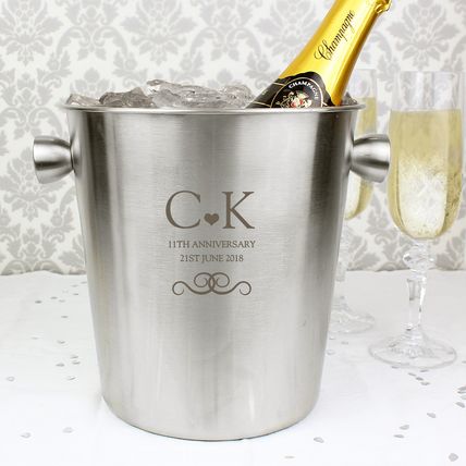 Ice Bucket Stainless Steel personalised couples dad mum father anniversary