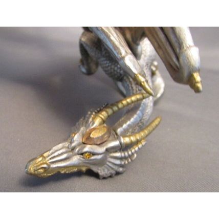 RARE VINTAGE 1980's Gold Dragon Pewter Figurine RAL PARTHA Rawcliffe TSR 1232