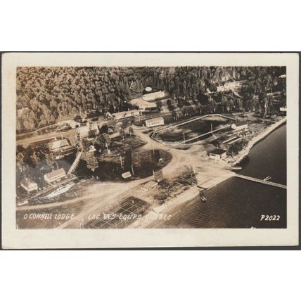 O'Connell Lodge, Lac des Loups, Quebec, 1953 - ASNL RPPC