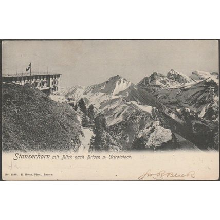 Stanserhorn mit Blick nach Brisen und Urirotstock, 1904 - Goetz AK