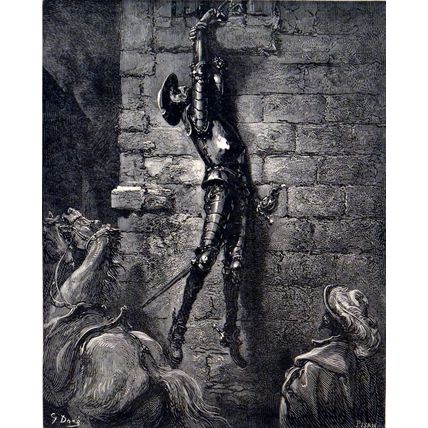 DON’S MISADVENTURE 1885 Gustave Doré - Don Quixote ANTIQUE ENGRAVING