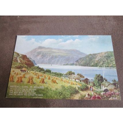 1940s Postcard - Harvest time in Ireland / Eire - Artist A592