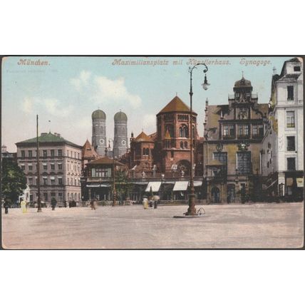 Maximiliansplatz mit Künstlerhaus und Synagoge, München, 1906 - Herpich AK