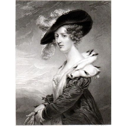 GEORGIANA, DOWAGER LADY DOVER 1840 Robinson - Jackson ANTIQUE ENGRAVING