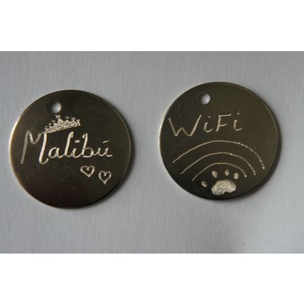 Pet ID, Luggage Tags etc, Round FREE ENGRAVING BOTH SIDES FREE POST
