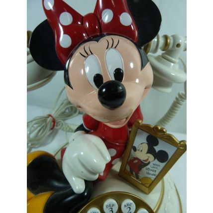Vintage Telemania Disney Minnie Mouse Landline Phone Pushbutton* WORKS