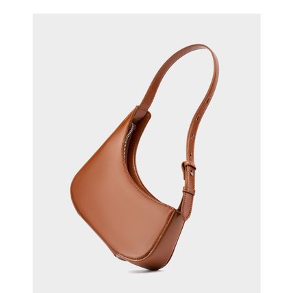 Genuine Leather Women Small Shoulder Purse Handbag Brown