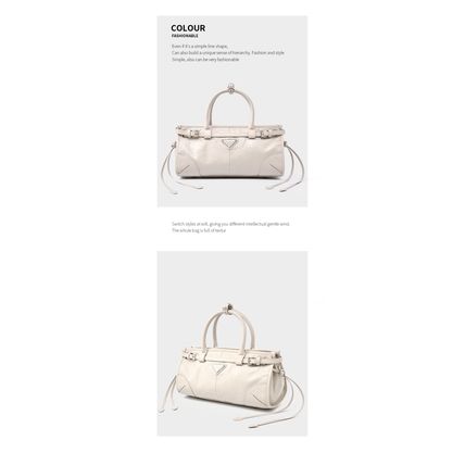 Genuine Leather Women Tote Handbags White