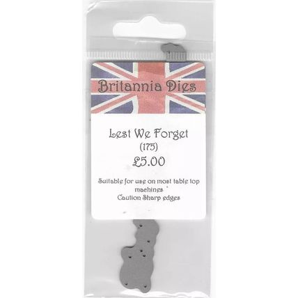Britannia Dies. Lest We Forget Die Set. Die Cutting Cardmaking Scrapbooking