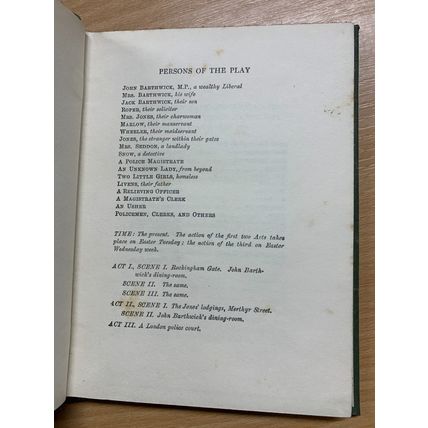 1911 JOHN GALSWORTHY "THE SILVER BOX" DRAMA PLAY HARDBACK BOOK (P2)