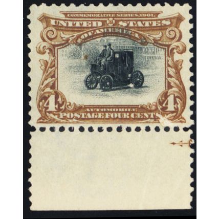 296, Unused 4¢ With a HUGE Vignette Color Shift Error * Stuart Katz