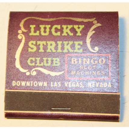 VINTAGE Las Vegas MATCH BOOK Casino Advertising STRIKE IT LUCKY CLUB Gambling
