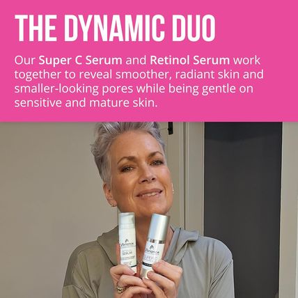Vibriance Dynamic Duo Skincare Bundle | Super C Vitamin Serum, Retinol Skin Care