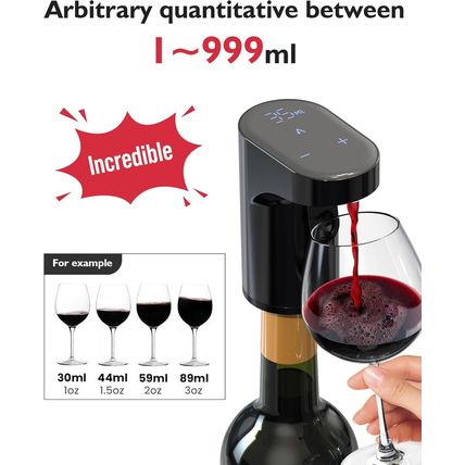Electric Wine Decanter Aerator Dispenser Pourer Whiskey Adjustable Quantity Liqu