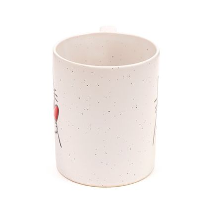 Cat Holding a Heart Stoneware Mug Ceramic 11 CM Gift Tableware Feline