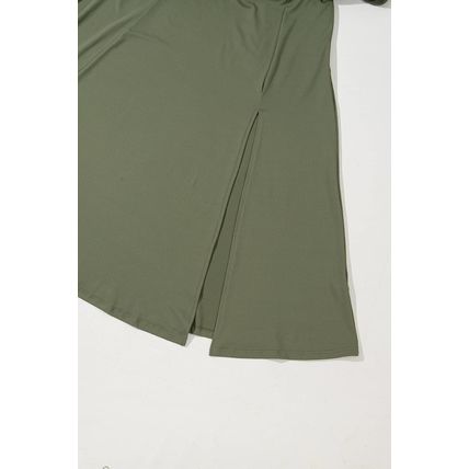 Four Leaf Clover Sleeveless Scoop Neck Flared Split Midi Dress