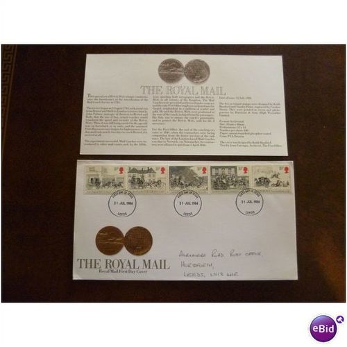 1984 GB Royal Mail Coach Run Bath Bristol London stamps Royal Mail FDC Leeds