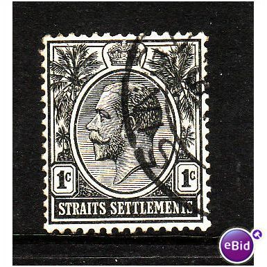 MALAYSIA STRAITS SETTLEMENTS 1919 SG194 1c BLACK FINE USED