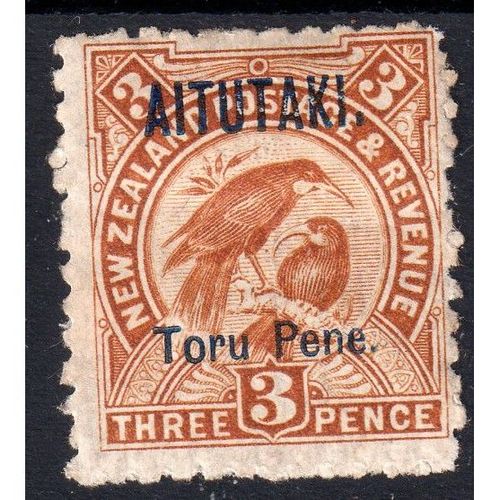 Cook Islands - AITUTAKI 1903 Sg5 3d yellow brown M/MINT heavy hinge (G39)