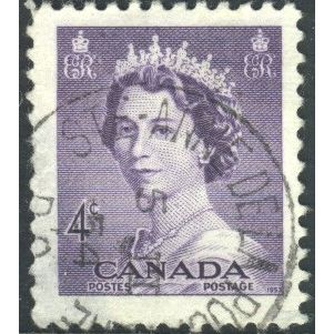 Canada 1953 - SG453 - 4c violet - Queen Elizabeth 11 - used