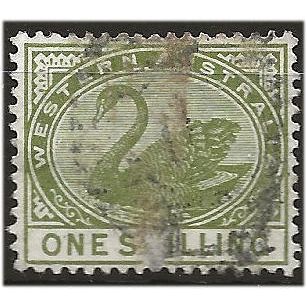 Western Australia 1893 SG102 1/- Olive-Green Good Used. ..