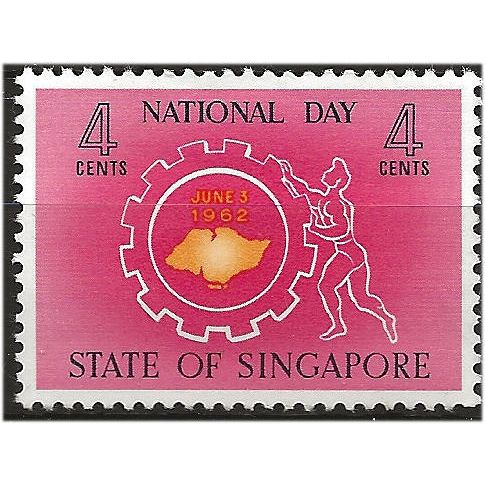 Singapore 1962 SG78 6c National Day Mounted Mint . ..