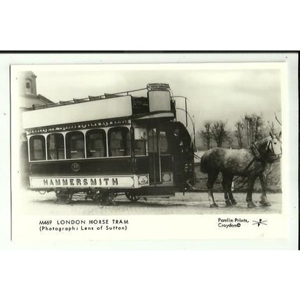 LONDON Horse Tram Postcard (Pamlin M469)