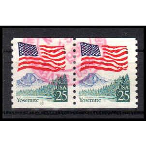Used 2280a 25c U.S. Flag Fine CNP Left 10 PA1083
