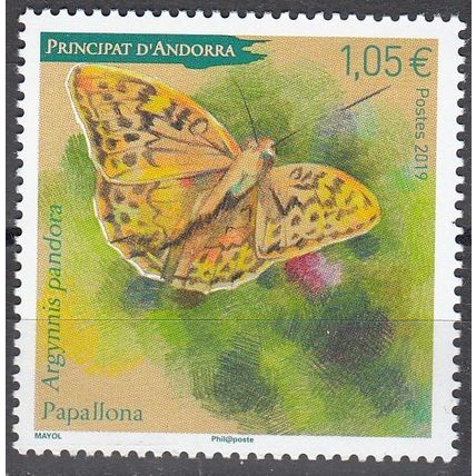 Andorre Français 2019 Papillon cardinal Neuf **