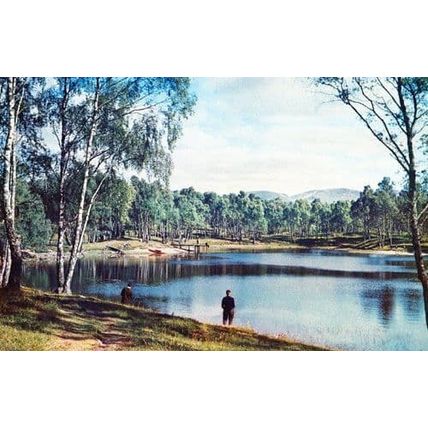 Fisherman At Loch Puladdern Vintage 1970s Scottish Scotland Postcard