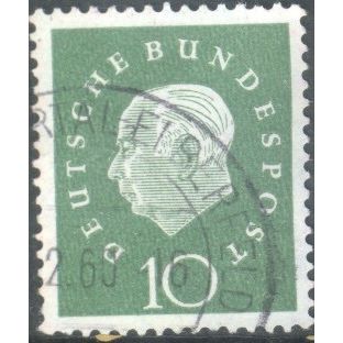 Germany 1959 - 10pf green - President Heuss - used 3