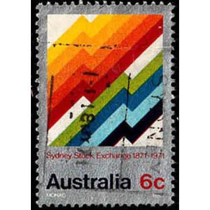 Australia 1971 Sydney Stock Exchange 6c Used Stamp.