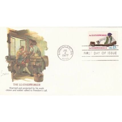 United States 1977 The Leatherworker FDC Cincinatti Cancel unaddressed VGC