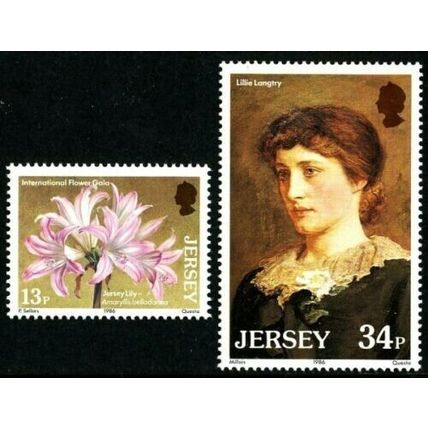 JERSEY SG380-381 1986 JERSEY LILIES ~ UNMOUNTED MINT